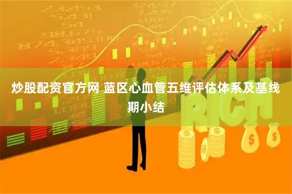 炒股配资官方网 蓝区心血管五维评估体系及基线期小结